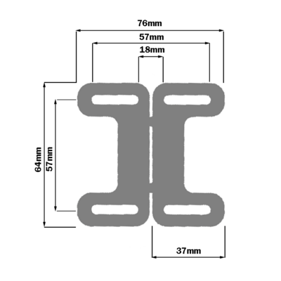 52-130-1 MODULAR SOLUTIONS DOOR PART<BR>DOUBLE BALL CATCH, BLACK W/HARDWARE